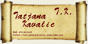 Tatjana Kavalić vizit kartica